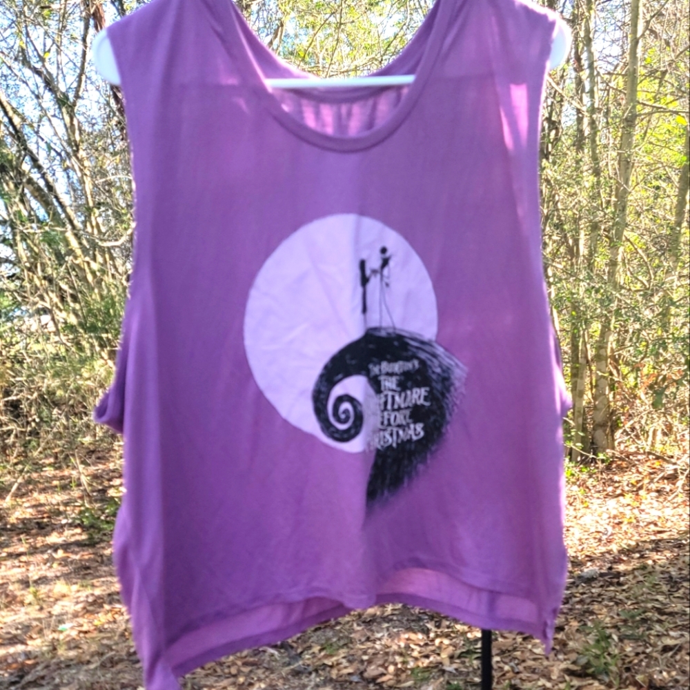 Nightmare Before Christmas Purple Sleeveless Graphic Tank Top